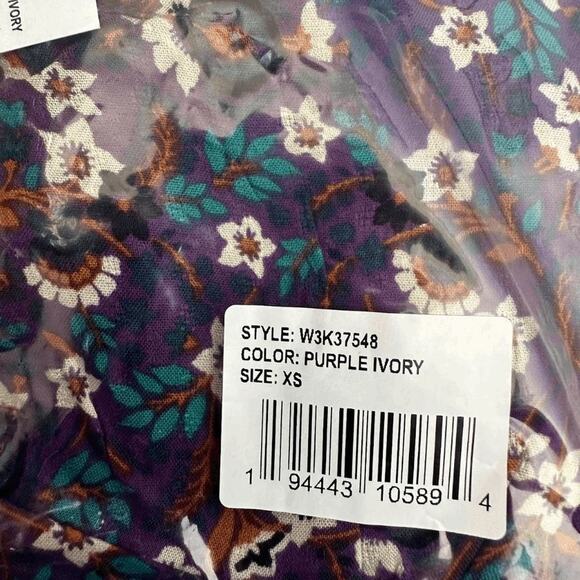 NWT Band Of The Free Womens Purple Ivory Floral Coraline Mini Dress Size XS - Picture 8 of 11